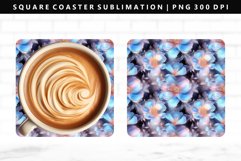 Flower Square Coaster Design | Square Coaster PNG Product Image 1