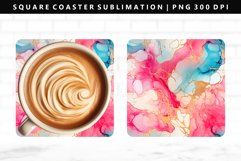 Alcohol Ink Square Coaster Design | Square Coaster PNG Product Image 1
