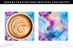 Alcohol Ink Square Coaster Design | Square Coaster PNG Product Image 1