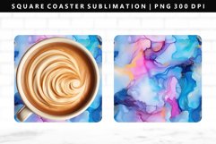 Alcohol Ink Square Coaster Design | Square Coaster PNG Product Image 1