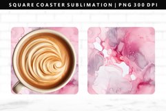 Alcohol Ink Square Coaster Design | Square Coaster PNG Product Image 1