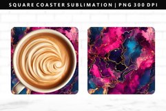 Alcohol Ink Square Coaster Design | Square Coaster PNG Product Image 1
