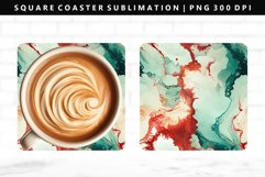 Alcohol Ink Square Coaster Design | Square Coaster PNG Product Image 1