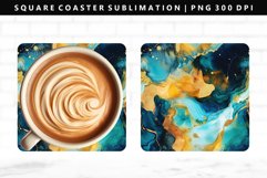 Alcohol Ink Square Coaster Design | Square Coaster PNG Product Image 1