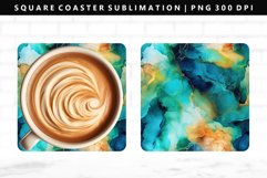 Alcohol Ink Square Coaster Design | Square Coaster PNG Product Image 1