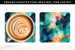 Alcohol Ink Square Coaster Design | Square Coaster PNG Product Image 1