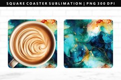 Alcohol Ink Square Coaster Design | Square Coaster PNG Product Image 1