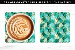 Alcohol Ink Square Coaster Design | Square Coaster PNG Product Image 1