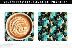 Alcohol Ink Square Coaster Design | Square Coaster PNG Product Image 1