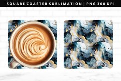 Alcohol Ink Square Coaster Design | Square Coaster PNG Product Image 1