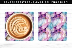 Alcohol Ink Square Coaster Design | Square Coaster PNG Product Image 1