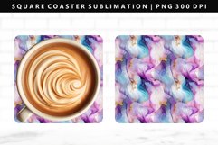 Alcohol Ink Square Coaster Design | Square Coaster PNG Product Image 1