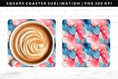 Alcohol Ink Square Coaster Design | Square Coaster PNG Product Image 1