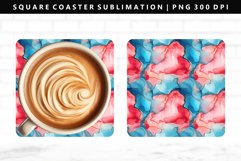 Alcohol Ink Square Coaster Design | Square Coaster PNG Product Image 1