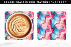Alcohol Ink Square Coaster Design | Square Coaster PNG Product Image 1