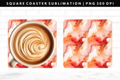 Alcohol Ink Square Coaster Design | Square Coaster PNG Product Image 1
