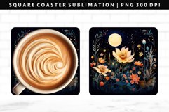 Flower Square Coaster Design | Square Coaster PNG Product Image 1