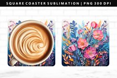 Flower Square Coaster Design | Square Coaster PNG Product Image 1