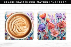 Flower Square Coaster Design | Square Coaster PNG Product Image 1