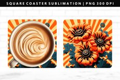 Flower Square Coaster Design | Square Coaster PNG Product Image 1