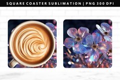 Flower Square Coaster Design | Square Coaster PNG Product Image 1