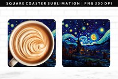 Starry Night Square Coaster Design | Square Coaster PNG Product Image 1