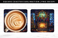 Fireplace Square Coaster Design | Square Coaster PNG Product Image 1