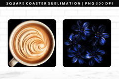 Flower Square Coaster Design | Square Coaster PNG Product Image 1