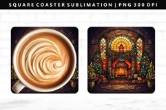Fireplace Square Coaster Design | Square Coaster PNG Product Image 1