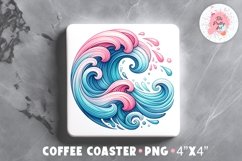Sea Waves Square Coaster, Coffee Square Coaster Sublimation Png, Coaster Png, Square Coaster Png