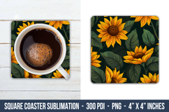 Sunflower Square Coaster | Square Coaster Product Image 1
