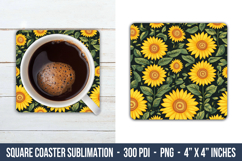 Sunflower Square Coaster | Square Coaster Product Image 1