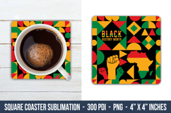 Black History Month Square Coaster | Square Coaster Design Product Image 1