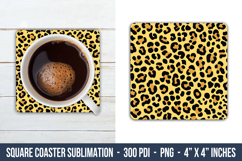 Leopard Print Square Coaster | Square Coaster Png Product Image 1