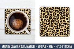 Leopard Print Square Coaster | Square Coaster Png Product Image 1