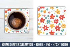 Cute Flower Square Coaster | Square Coaster Product Image 1