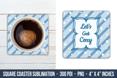 Let&#039;s Get Cozy Square Coaster | Square Coaster Png Product Image 1
