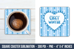 Winter Coquette Quote Square Coaster | Square Coaster Png Product Image 1