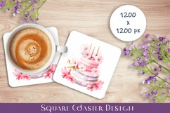 Cake Coaster Sublimation. Spring Cake Coaster Design Product Image 1