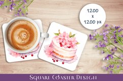 Cake Coaster Sublimation. Spring Cake Coaster Design Product Image 1