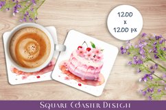 Cake Coaster Sublimation. Spring Cake Coaster Design Product Image 1