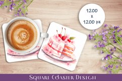 Cake Coaster Sublimation. Spring Cake Coaster Design Product Image 1