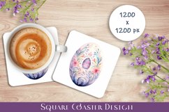 Peach color Easter Square Coaster Sublimation Product Image 1