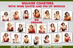 Square Wine Coaster with Quote | Pin up Coasters Sublimation Product Image 1