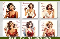Square Wine Coaster with Quote | Pin up Coasters Sublimation Product Image 3