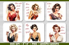 Square Wine Coaster with Quote | Pin up Coasters Sublimation Product Image 5