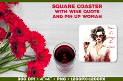 Four Square Wine Coasters with Quote | Coasters Sublimation Product Image 3