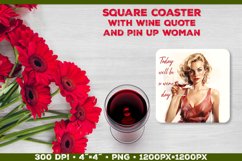 Four Square Wine Coasters with Quote | Coasters Sublimation Product Image 4