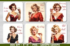 Square Wine Coaster with Quote | Pin up Coasters Sublimation Product Image 4