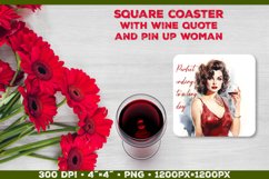 Four Square Wine Coasters with Quote | Coasters Sublimation Product Image 5